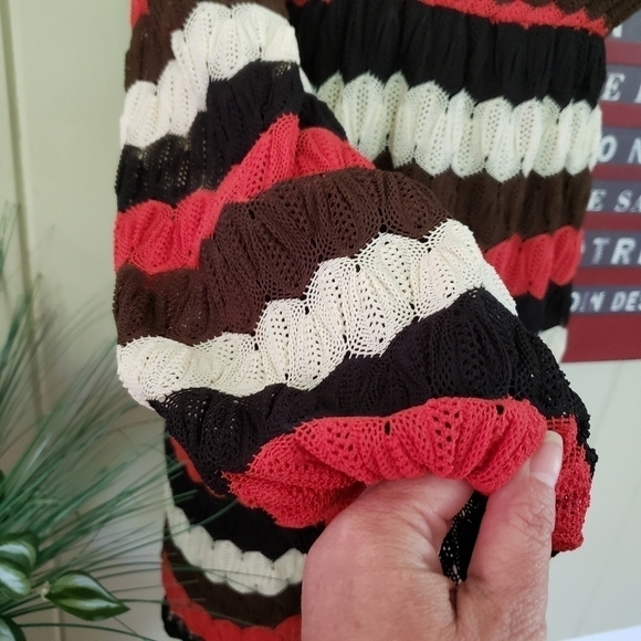 Judith March | L one shoulder knit dress stripe party boho - Picture 6 of 12